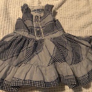 Oshkosh navy checked dress size 18 months
